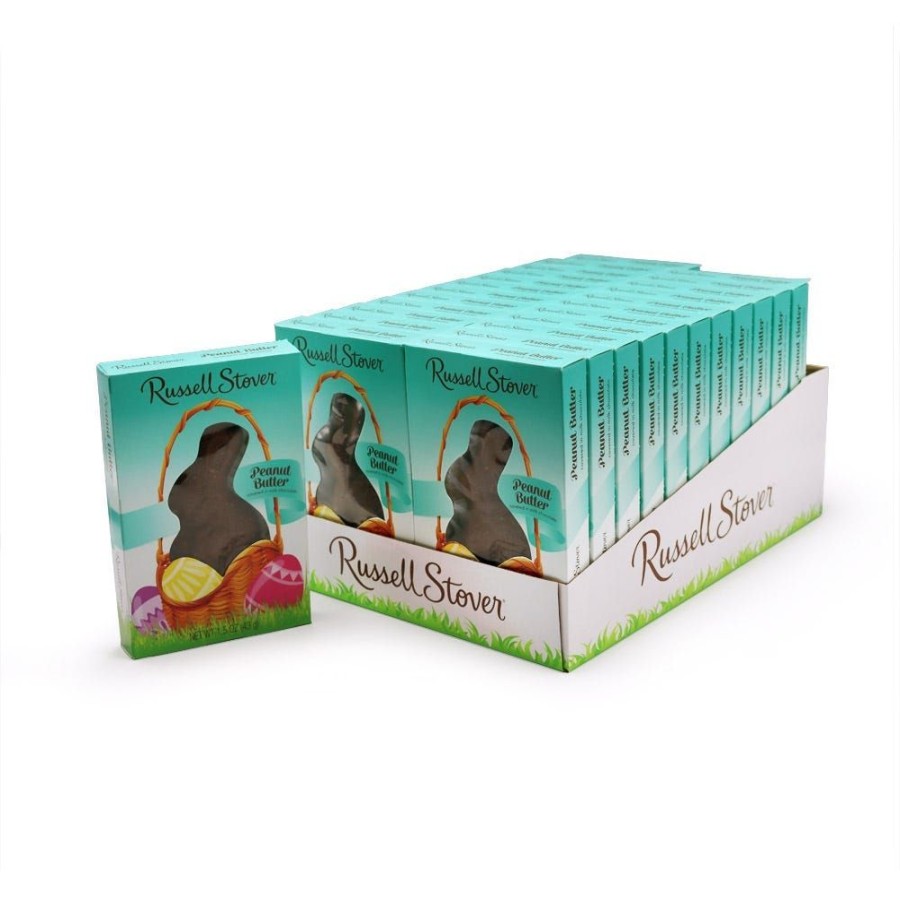 Easter Russell Stover | Milk Chocolate Peanut Butter Flatback Rabbit, 1.5 Oz., Case Of 24