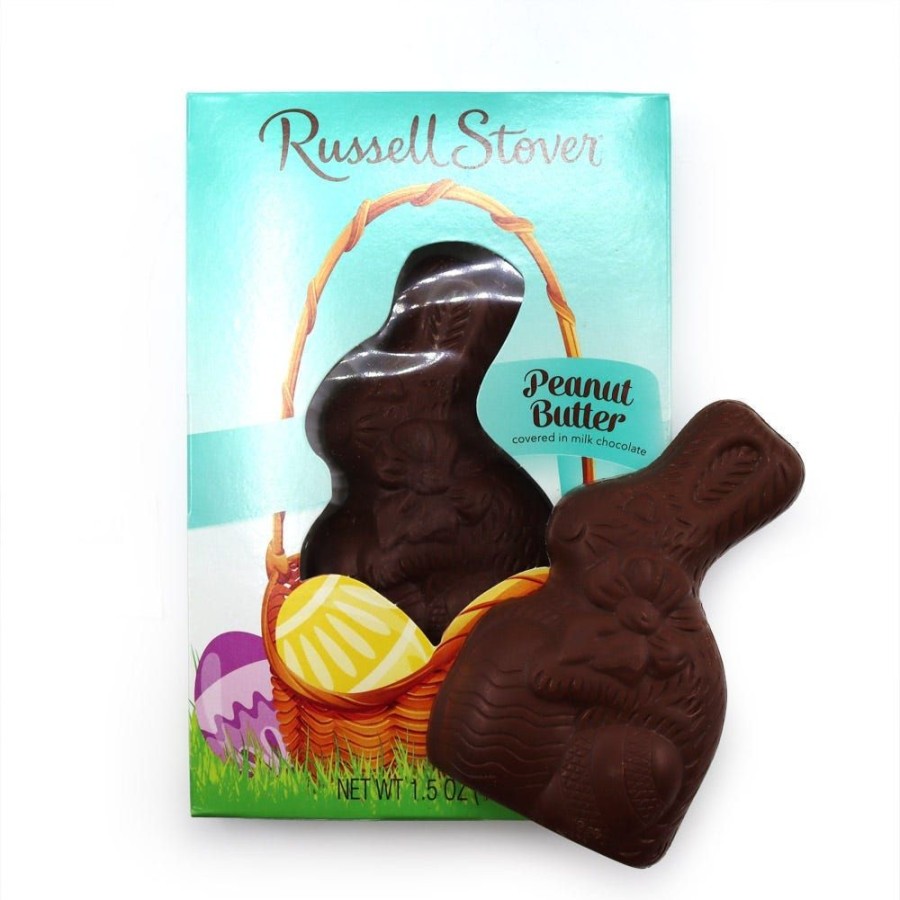 Easter Russell Stover | Milk Chocolate Peanut Butter Flatback Rabbit, 1.5 Oz., Case Of 24