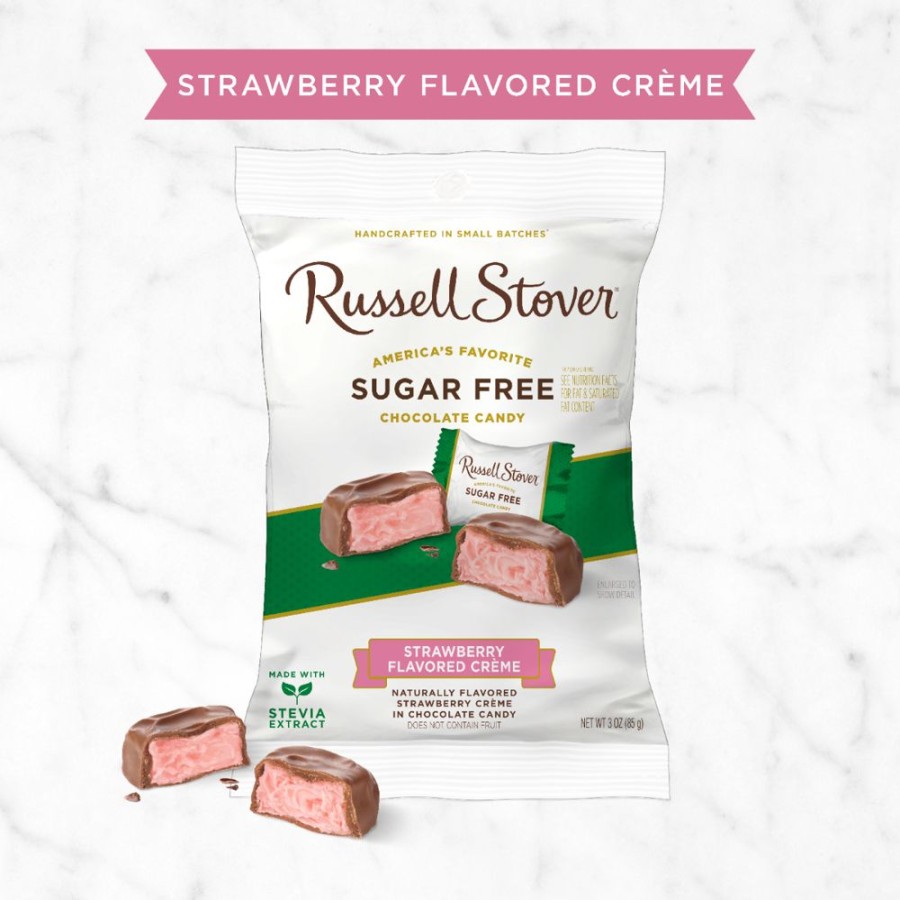 Chocolate Russell Stover | Sugar Free Strawberry Creme, 3 Oz. Bag