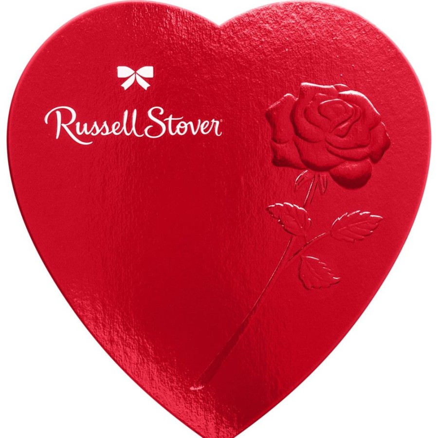 Chocolate Russell Stover | Pecan Delights Red Foil Heart, 4.5 Oz.