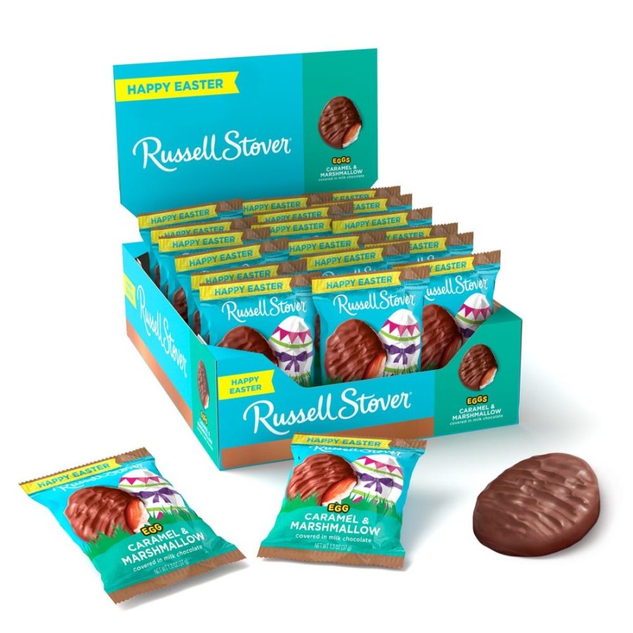 Easter Russell Stover | Milk Chocolate Caramel / Marshmallow Egg, 1.3 Oz., Case Of 18