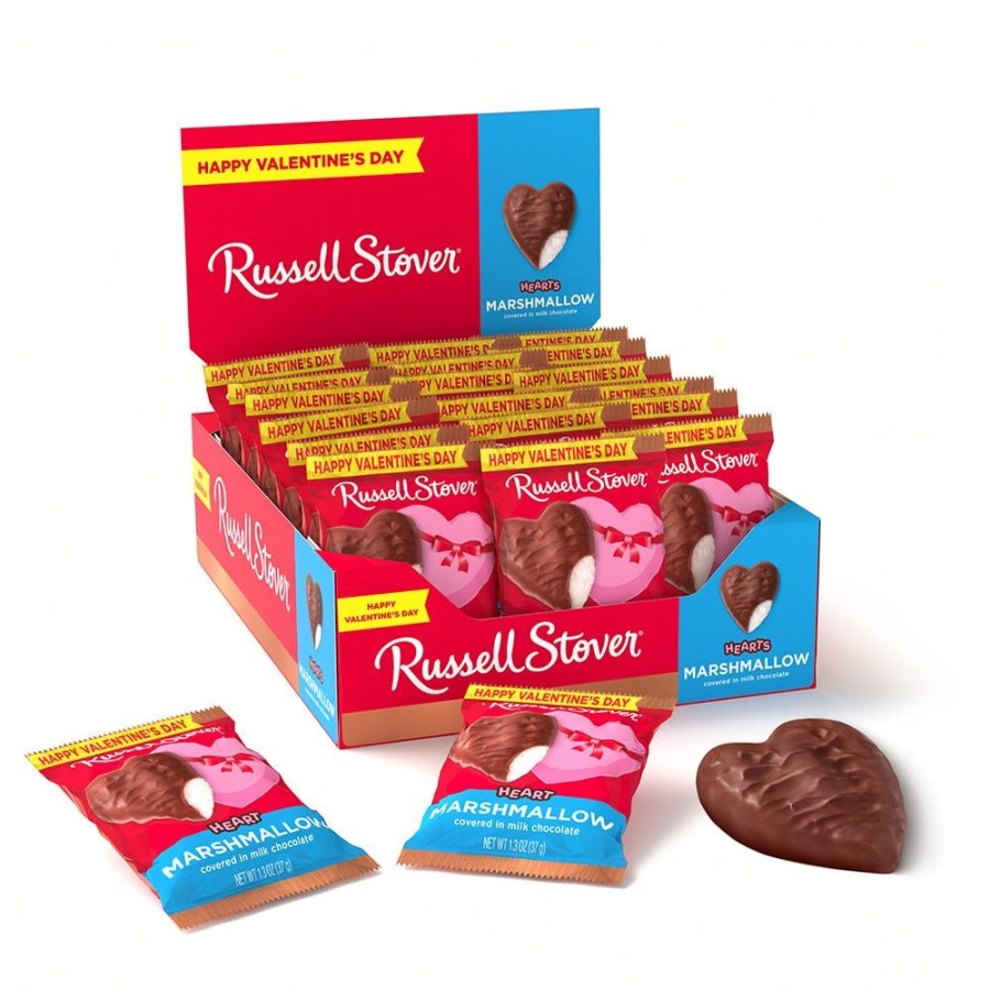 Valentines Day Russell Stover | Milk Chocolate Marshmallow Heart, 1.3 Oz., Case Of 18