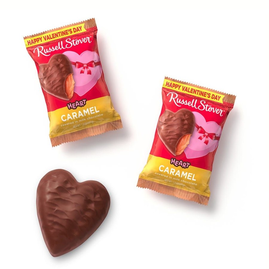 Valentines Day Russell Stover | Milk Chocolate Caramel Heart, 1.3 Oz., Case Of 18