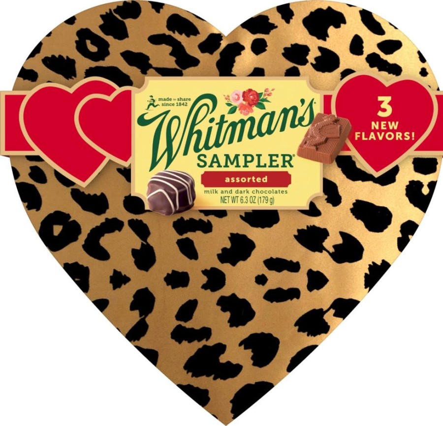 Valentines Day Russell Stover | Whitman'S Sampler Assorted Chocolate Cheetah Print Heart, 6.3 Oz.