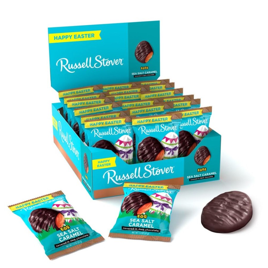 Easter Russell Stover | Dark Chocolate Sea Salt Caramel Egg, 1.3 Oz., Case Of 18