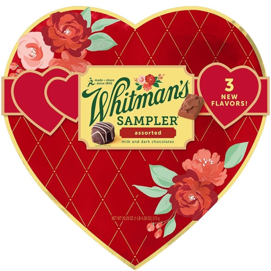 Valentines Day Russell Stover | Whitman'S Sampler Romantic Floral Chocolate Heart Box, 20.29 Oz.