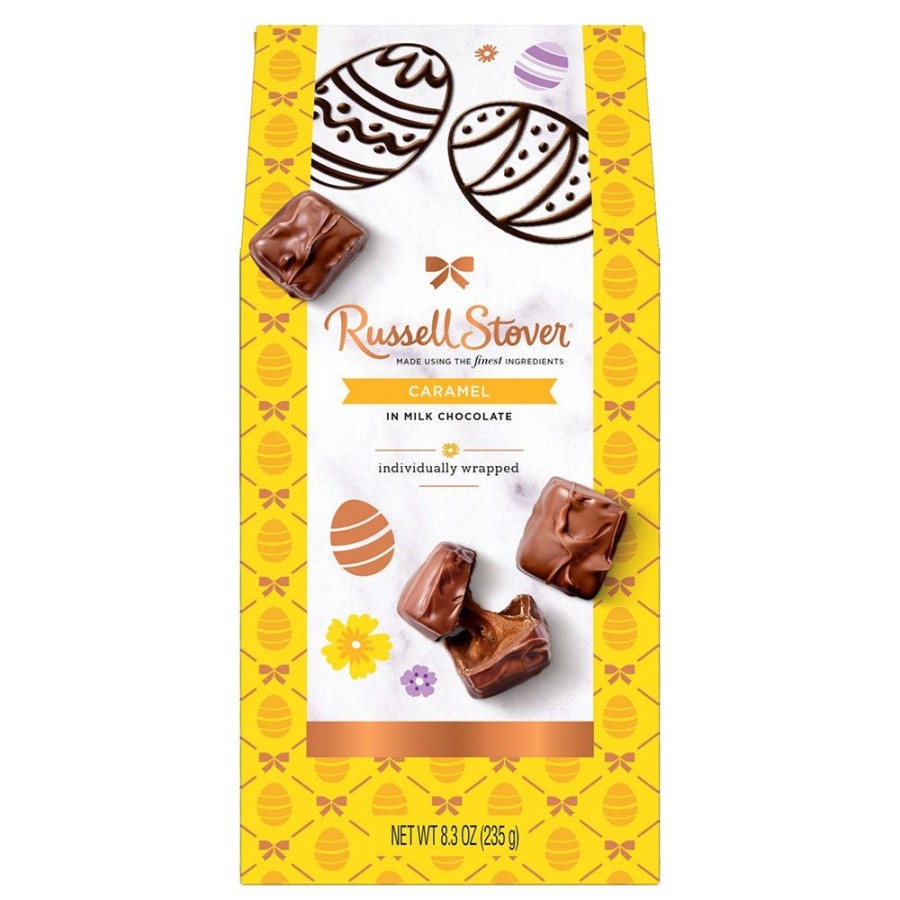 Easter Russell Stover | Milk Chocolate Caramels Easter Stand Up Box, 8.3 Oz.