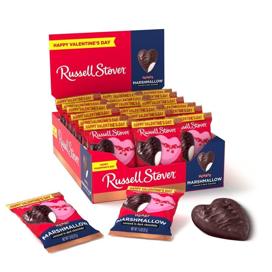 Valentines Day Russell Stover | Dark Chocolate Marshmallow Heart, 1.3 Oz., Case Of 18