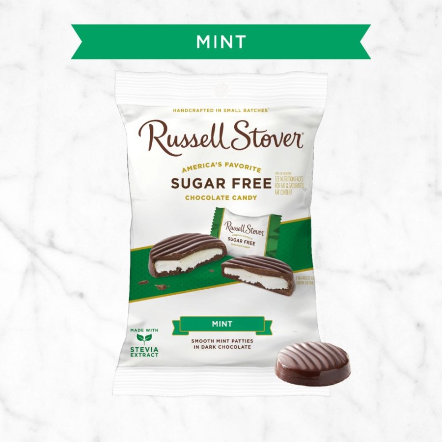 Chocolate Russell Stover | Sugar Free Mint Patties, 3 Oz. Bag