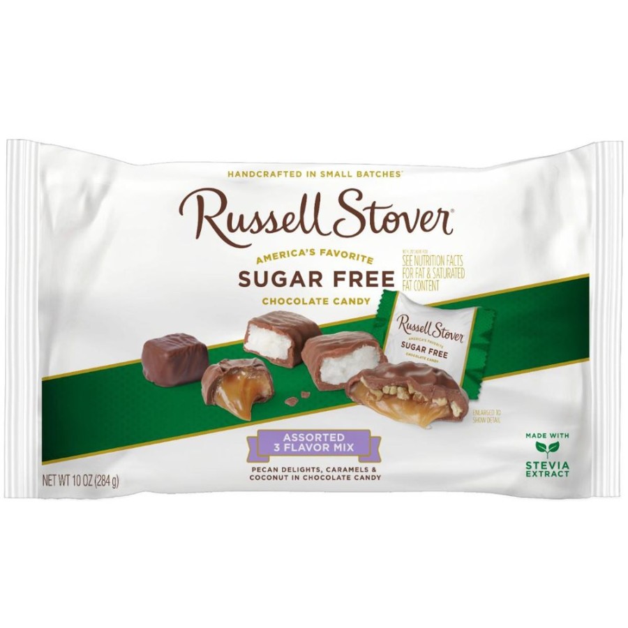 Chocolate Russell Stover | Sugar Free Multi-Flavor Chocolate Candies, 10 Oz. Bag