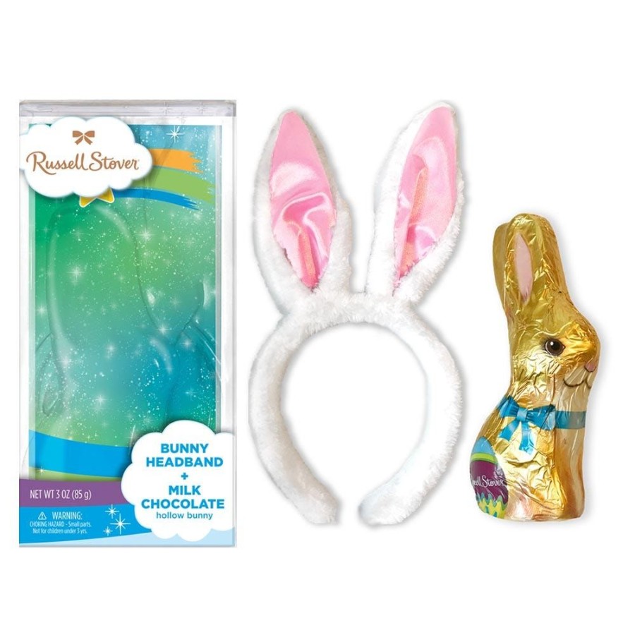 Easter Russell Stover | Milk Chocolate Hollow Bunny With Bunny Ears Headband, 3 Oz.