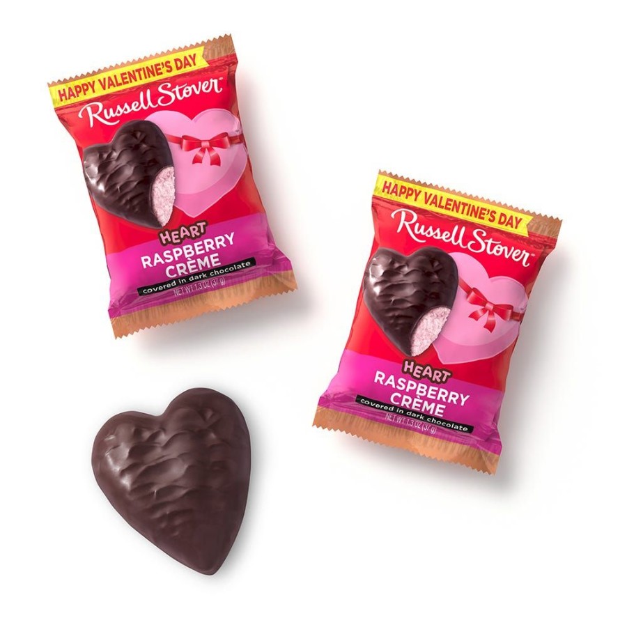 Valentines Day Russell Stover | Dark Chocolate Raspberry Creme Heart, 1.3 Oz., Case Of 18