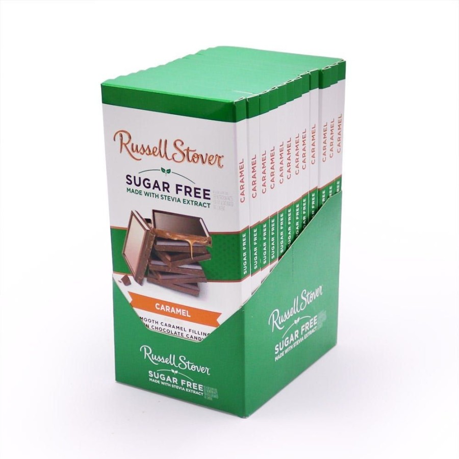 Chocolate Russell Stover | Sugar Free Chocolate Caramel Tile Candy Bar 3Oz. Case Of 12