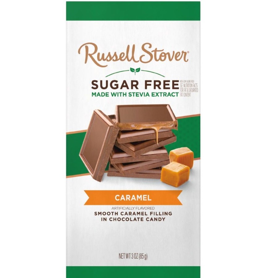 Chocolate Russell Stover | Sugar Free Chocolate Caramel Tile Candy Bar 3Oz. Case Of 12