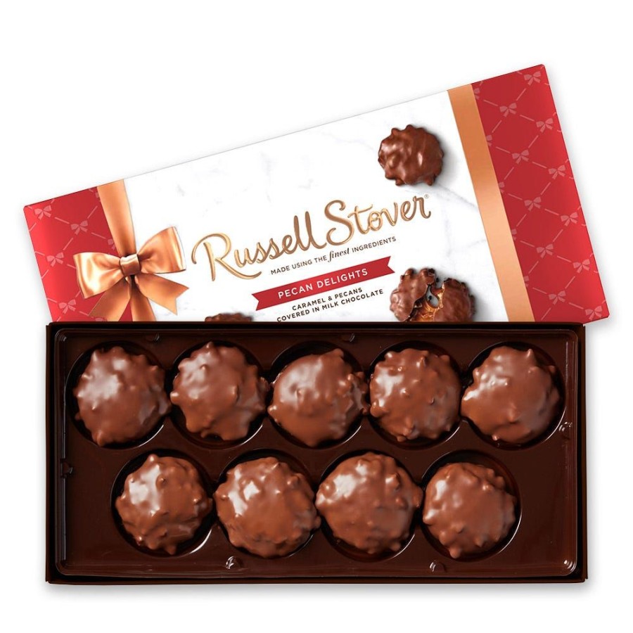 Chocolate Russell Stover | Milk Chocolate Pecan Delights, 8.1 Oz. Box