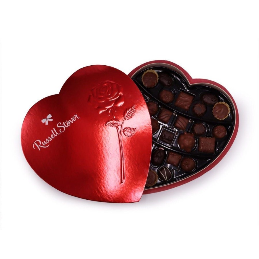 Chocolate Russell Stover | Assorted Chocolates Red Foil Heart, 15.05 Oz.