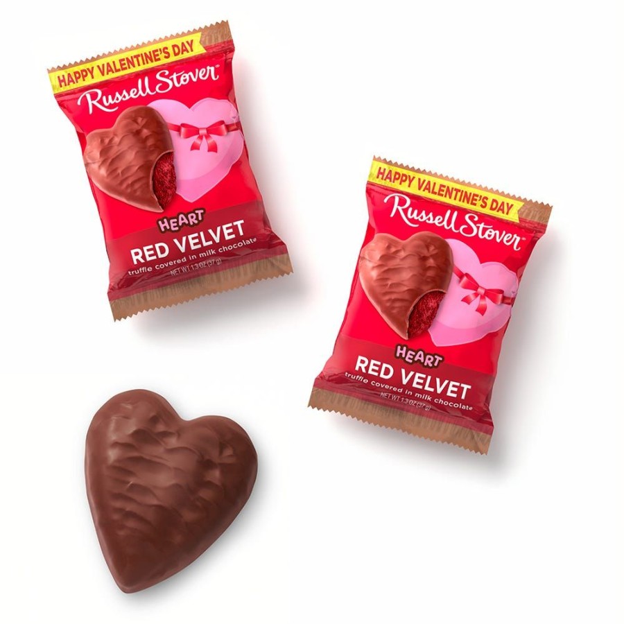 Valentines Day Russell Stover | Milk Chocolate Red Velvet Heart, 1.3 Oz., Case Of 18