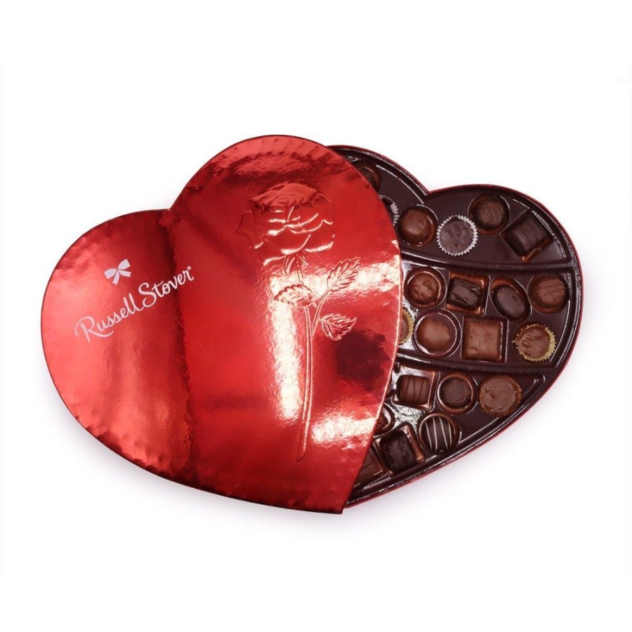 Chocolate Russell Stover | Assorted Chocolates Red Foil Heart, 20.1 Oz.