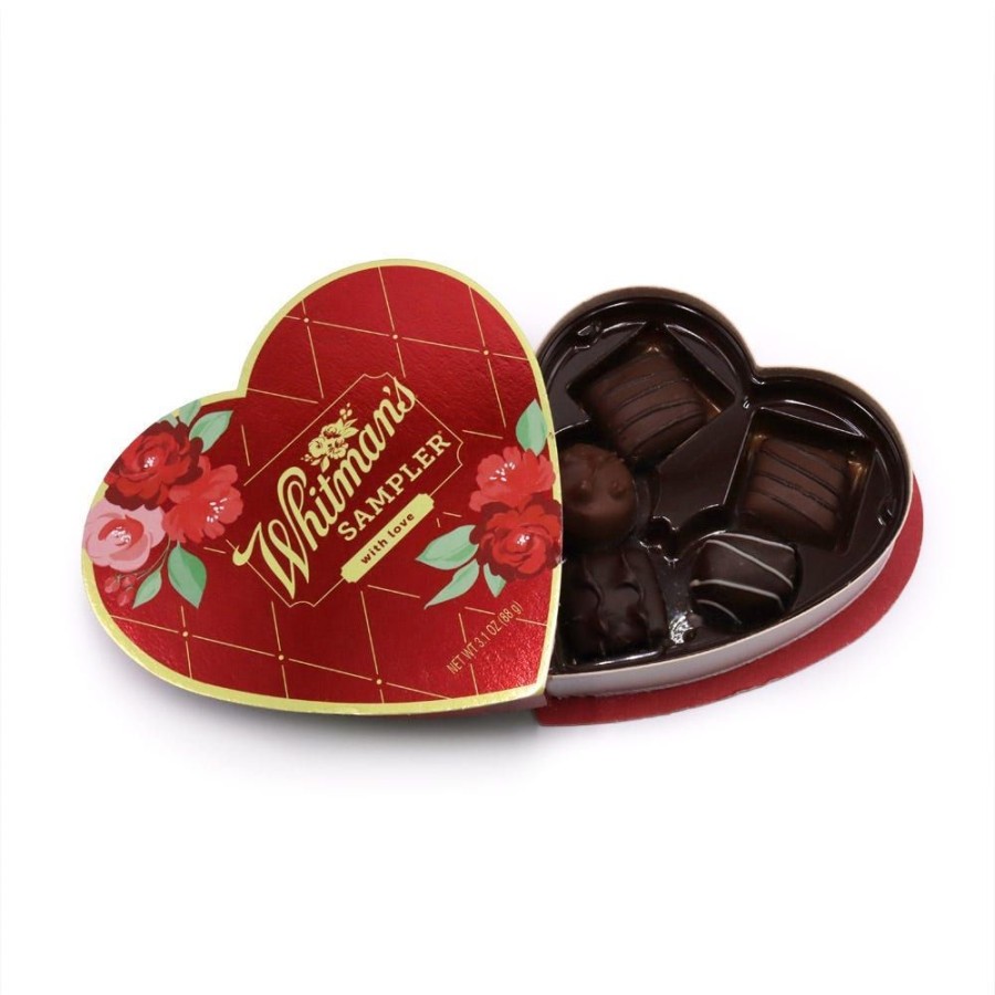 Valentines Day Russell Stover | Whitman'S Assorted Chocolates Red Sampler Heart Box, 3.1 Oz.