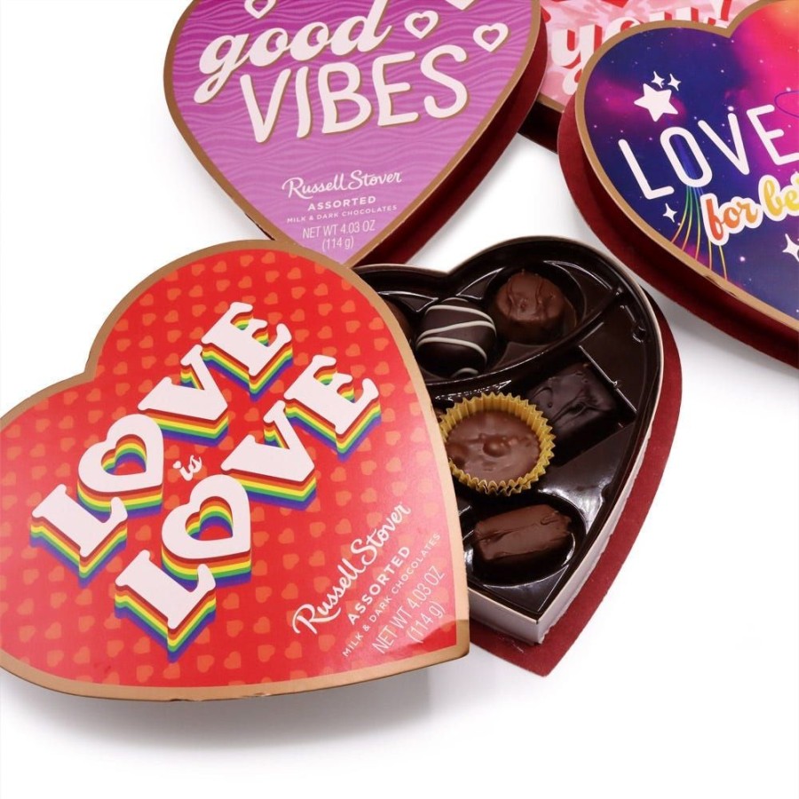 Valentines Day Russell Stover | Assorted Chocolates Encouragement Heart Box, 4.03 Oz.