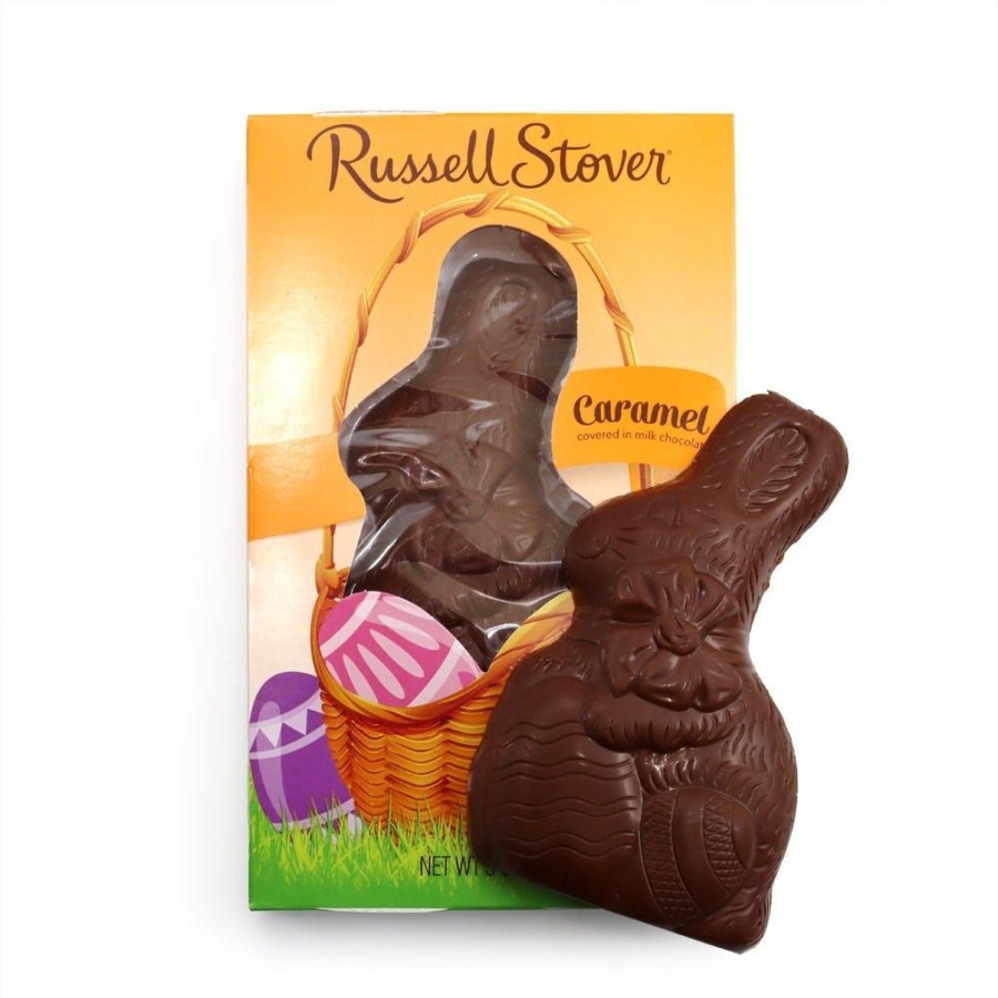 Easter Russell Stover | 3 Oz. Milk Chocolate Caramel Flatback Rabbit, Case Of 12