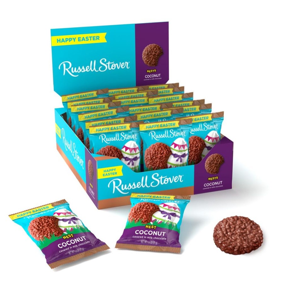 Easter Russell Stover | Milk Chocolate Easter Coconut Nest, 1.3 Oz., Case Of 18