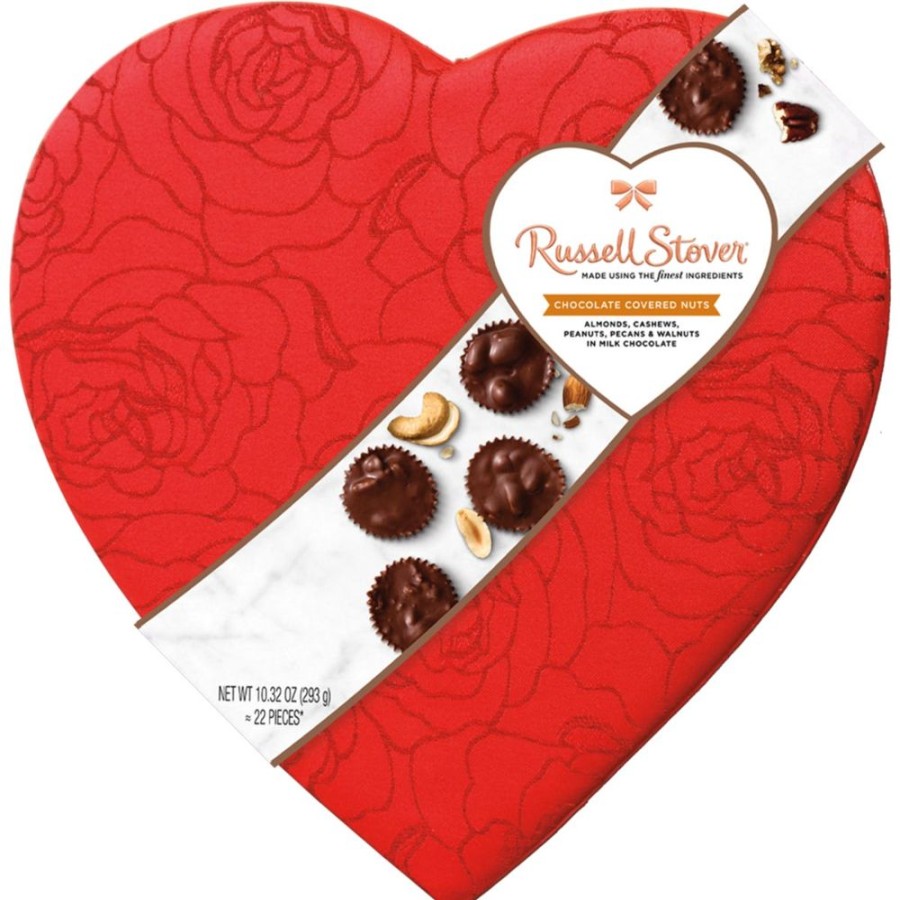 Valentines Day Russell Stover | Assorted Nut Cluster Fabric Heart, 8 Oz.