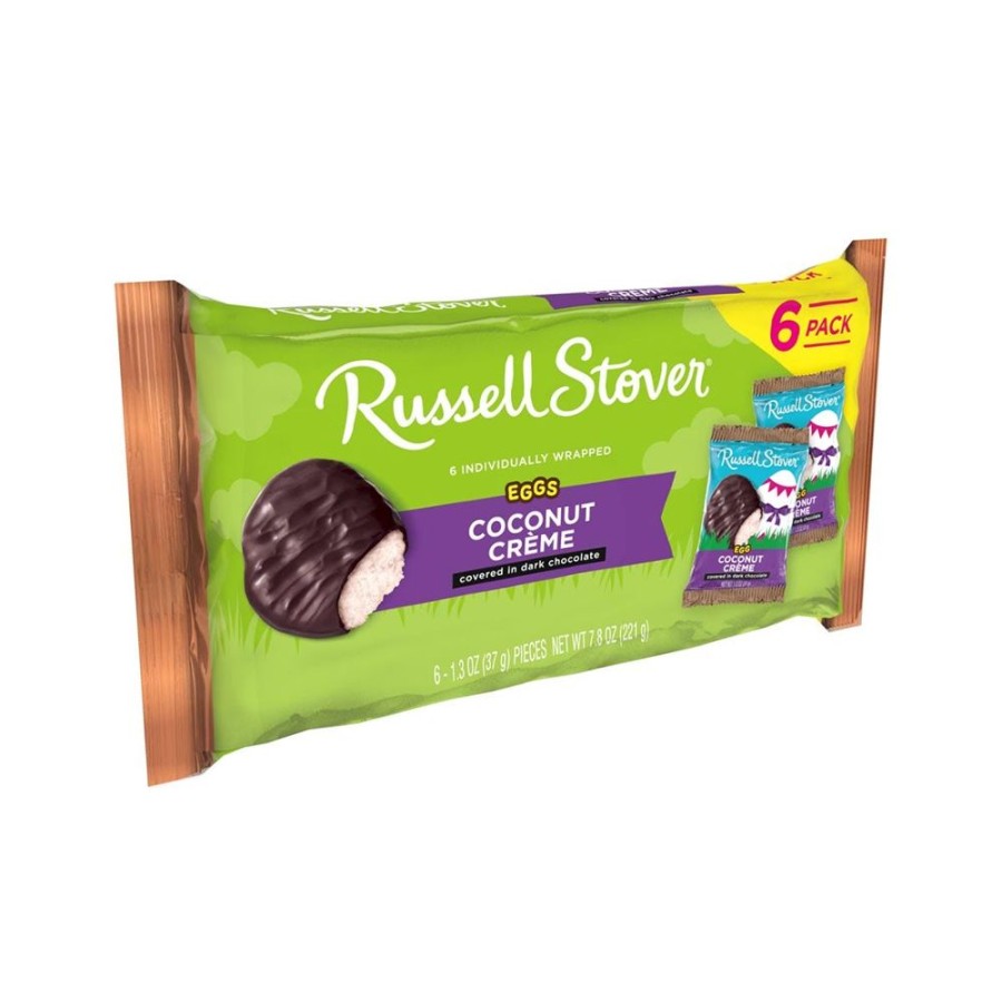 Easter Russell Stover | Dark Chocolate Coconut Creme Eggs 6-Pack, 7.8 Oz.