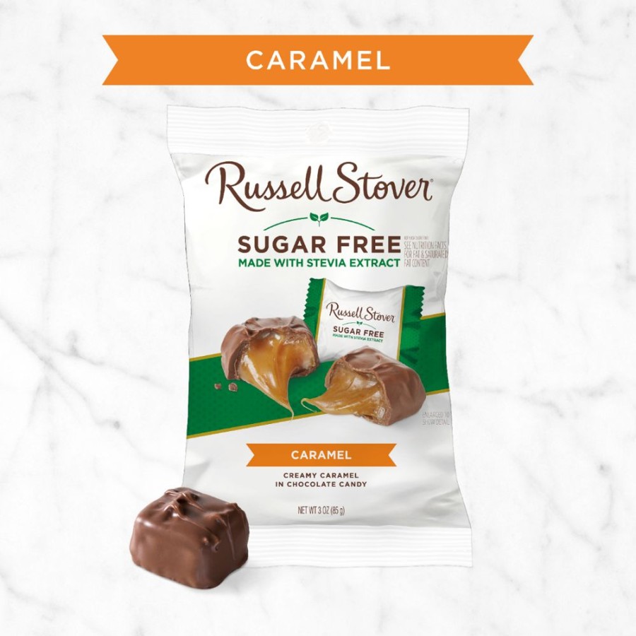 Chocolate Russell Stover | Sugar Free Caramels, 3 Oz. Bag