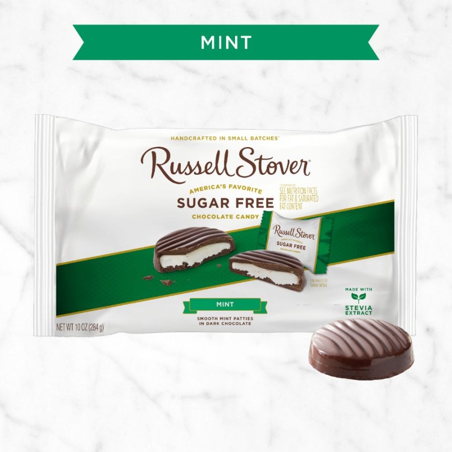 Chocolate Russell Stover | Sugar Free Mint Patties, 10 Oz. Bag