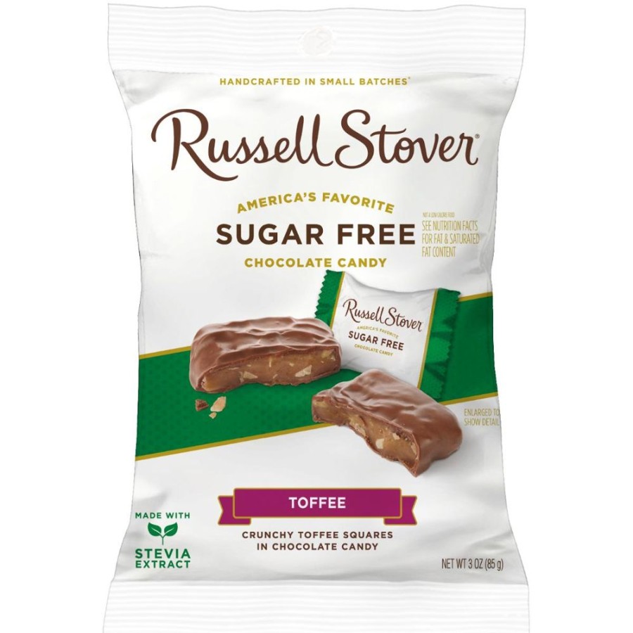 Chocolate Russell Stover | Sugar Free Toffee Squares, 3 Oz. Bag