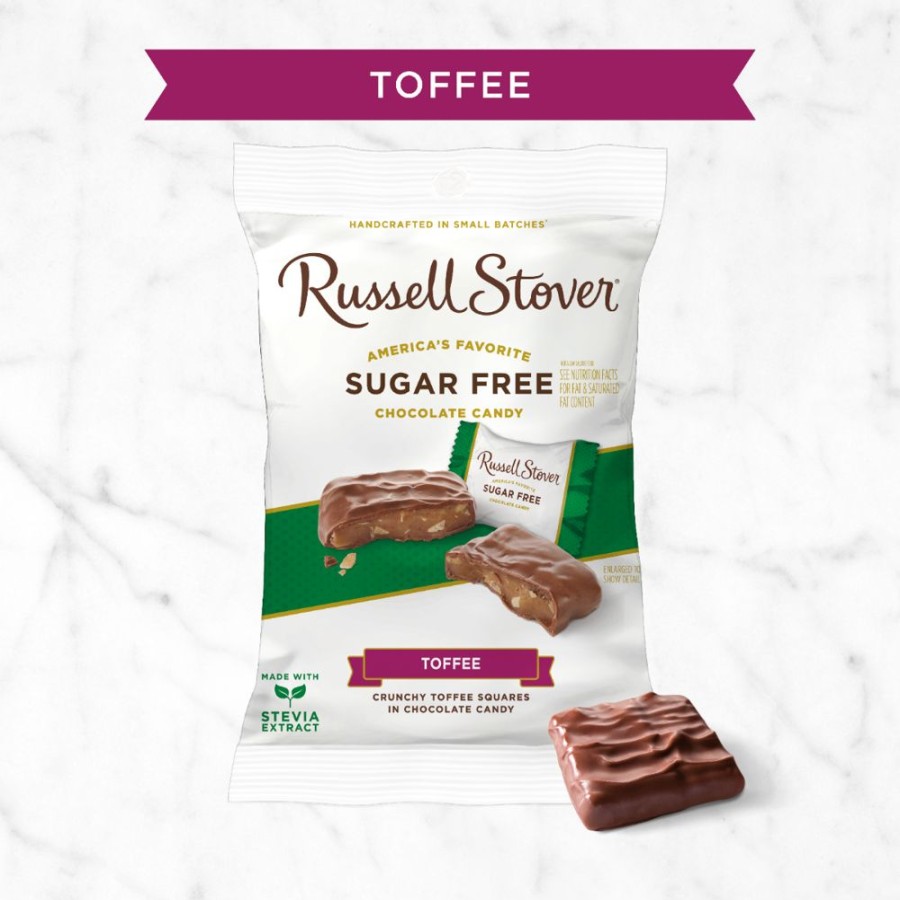 Chocolate Russell Stover | Sugar Free Toffee Squares, 3 Oz. Bag