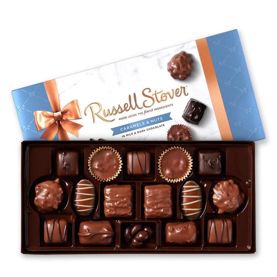 Chocolate Russell Stover | Caramels And Nuts Assortment, 9.4 Oz. Box