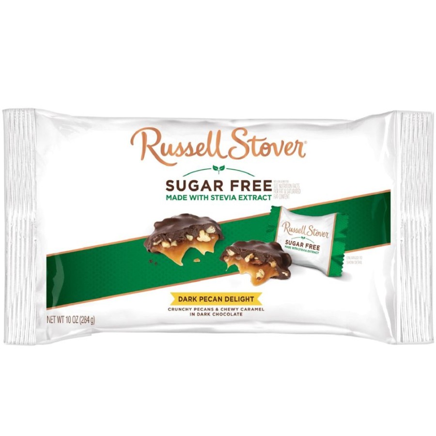 Chocolate Russell Stover | Sugar Free Dark Chocolate Pecan Delight, 10 Oz. Bag