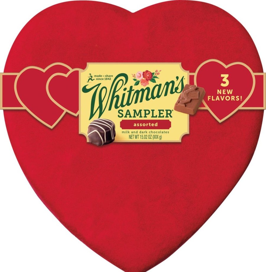 Valentines Day Russell Stover | Whitman'S Sampler Red Suede Heart, 15.02 Oz.